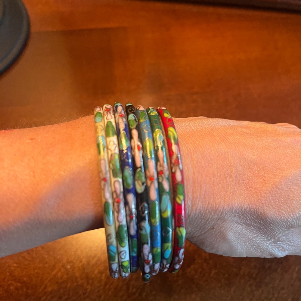 Colorful Floral Bangle Set